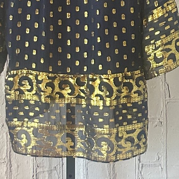 Calypso, St. Barth | Navy and Gold Tunic / Dress - Picture 12 of 14